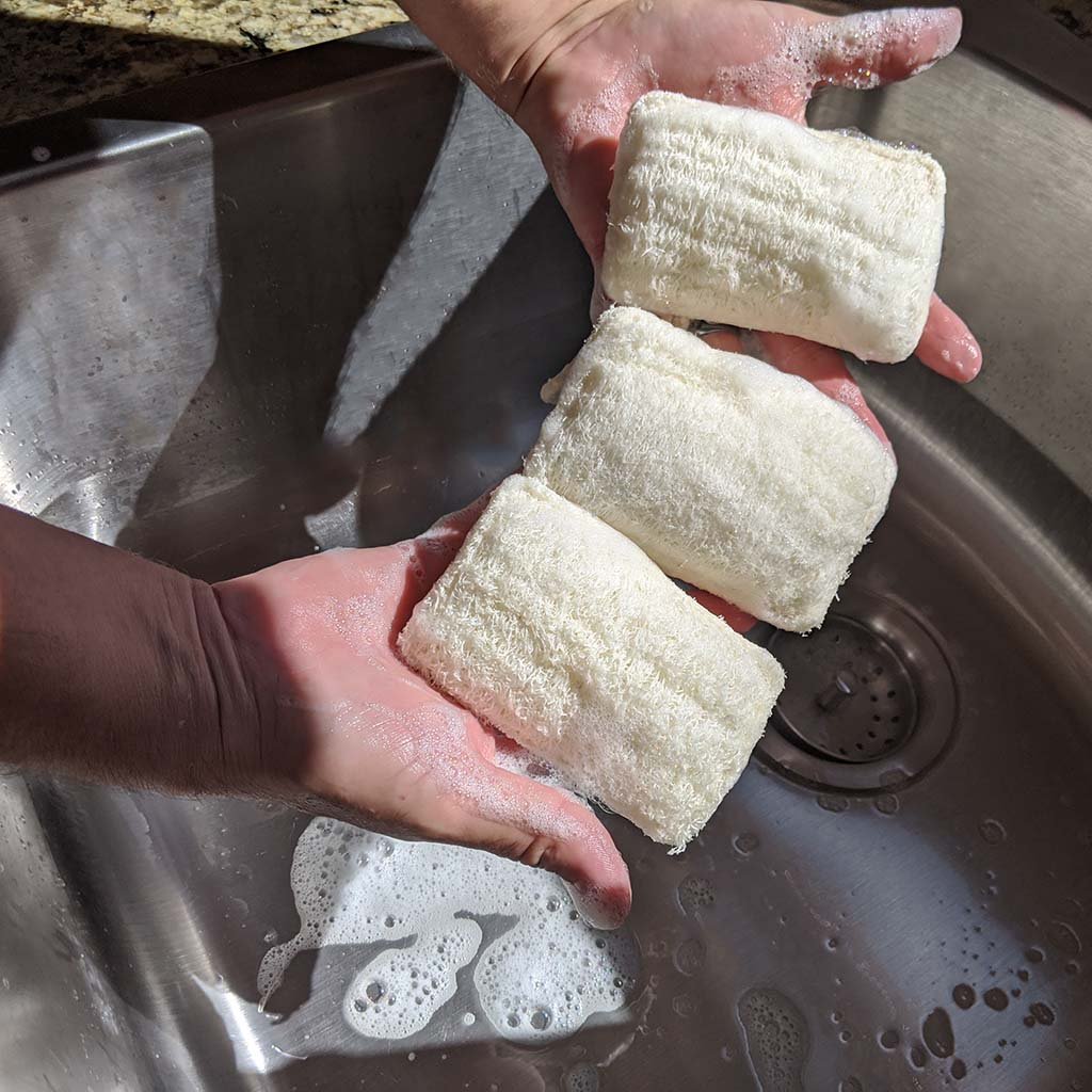 Organic Loofah Dish Cleaning Sponge Dishwashing Scrub Zero Waste