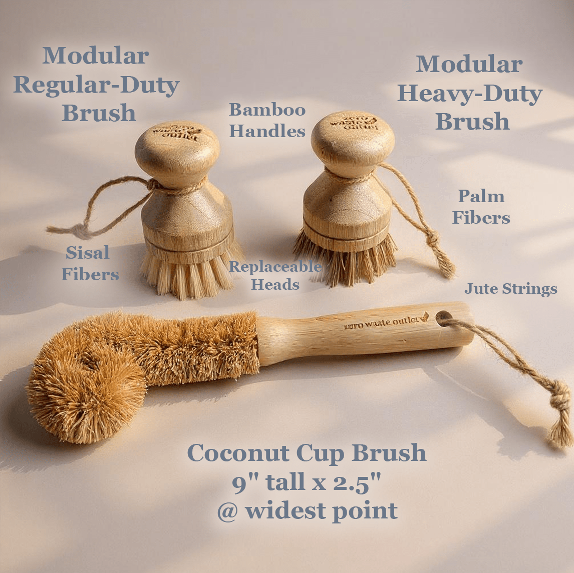 3 - Piece Sink Brush Set - Zero Waste Outlet