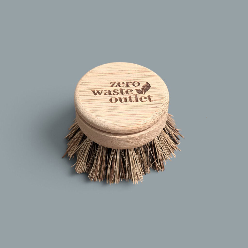 Compact head with heavy-duty palm bristles for the Long Handle Pot Brush