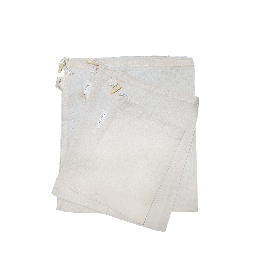 Cotton Muslin Bulk Bags - 3 - Pack Set - Zero Waste Outlet