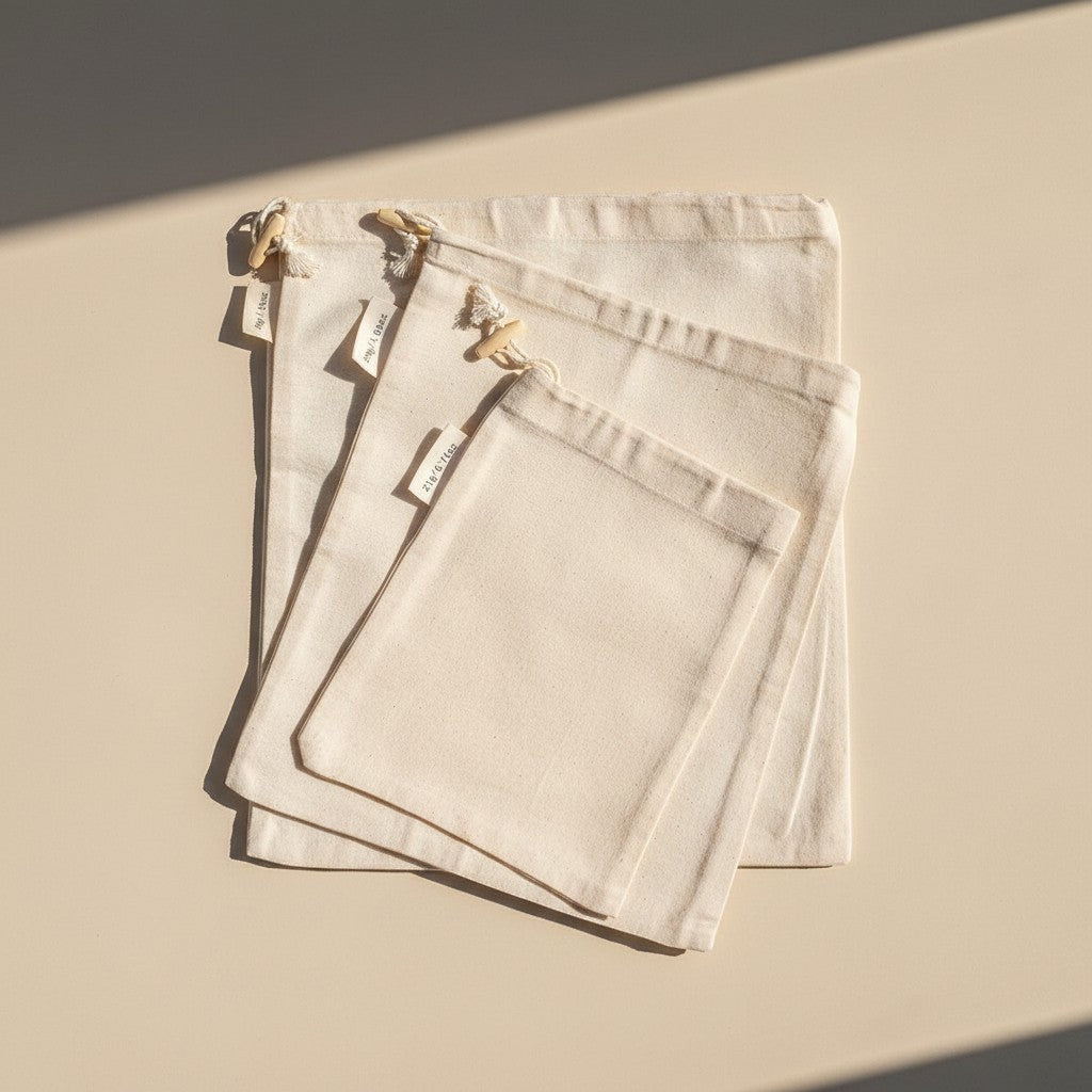Cotton Muslin Bulk Bags - 3 - Pack Set - Zero Waste Outlet
