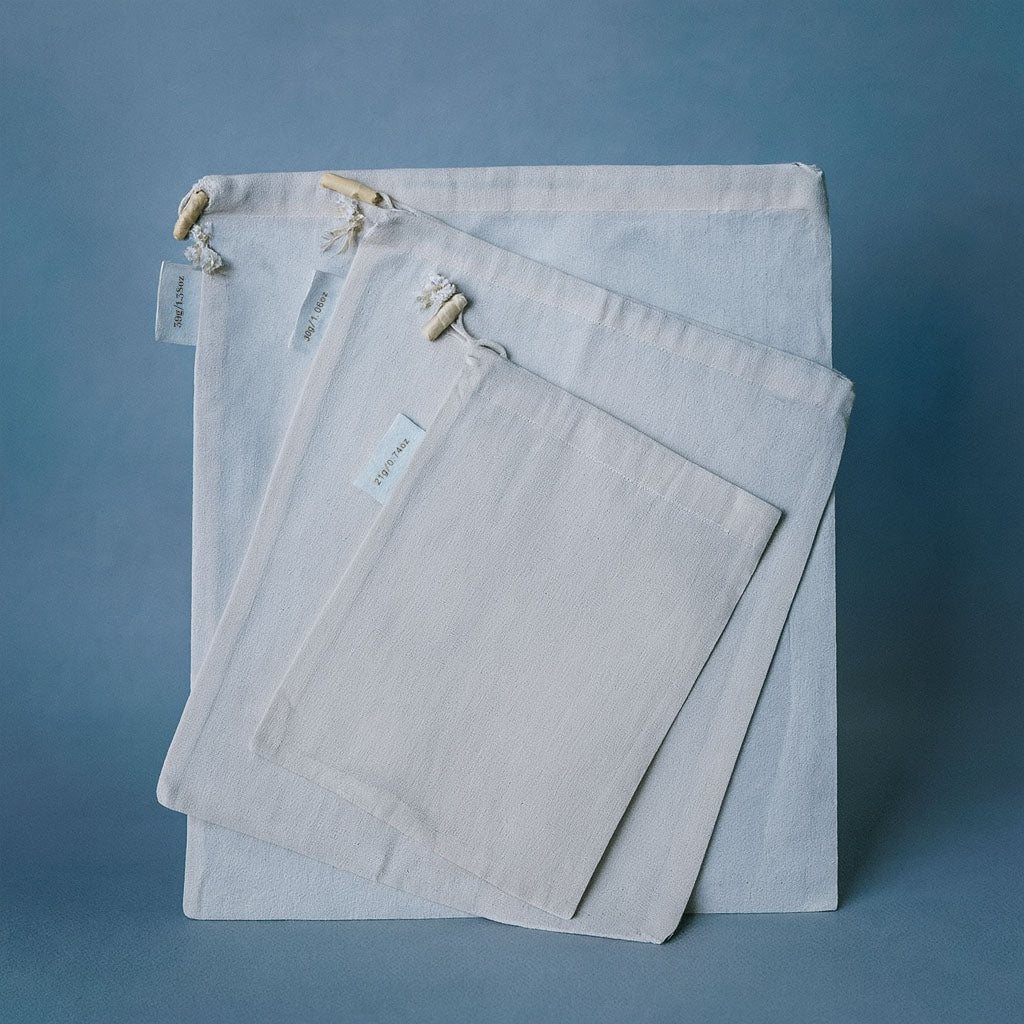 Cotton Muslin Bulk Bags - 3 - Pack Set - Zero Waste Outlet
