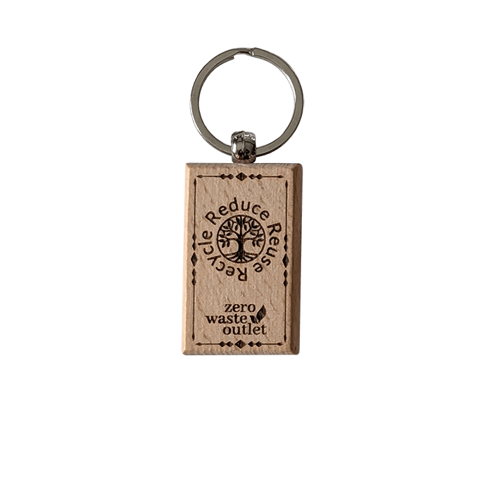 "Don't Forget Reusable Bags" Wooden Keychain - Zero Waste Outlet