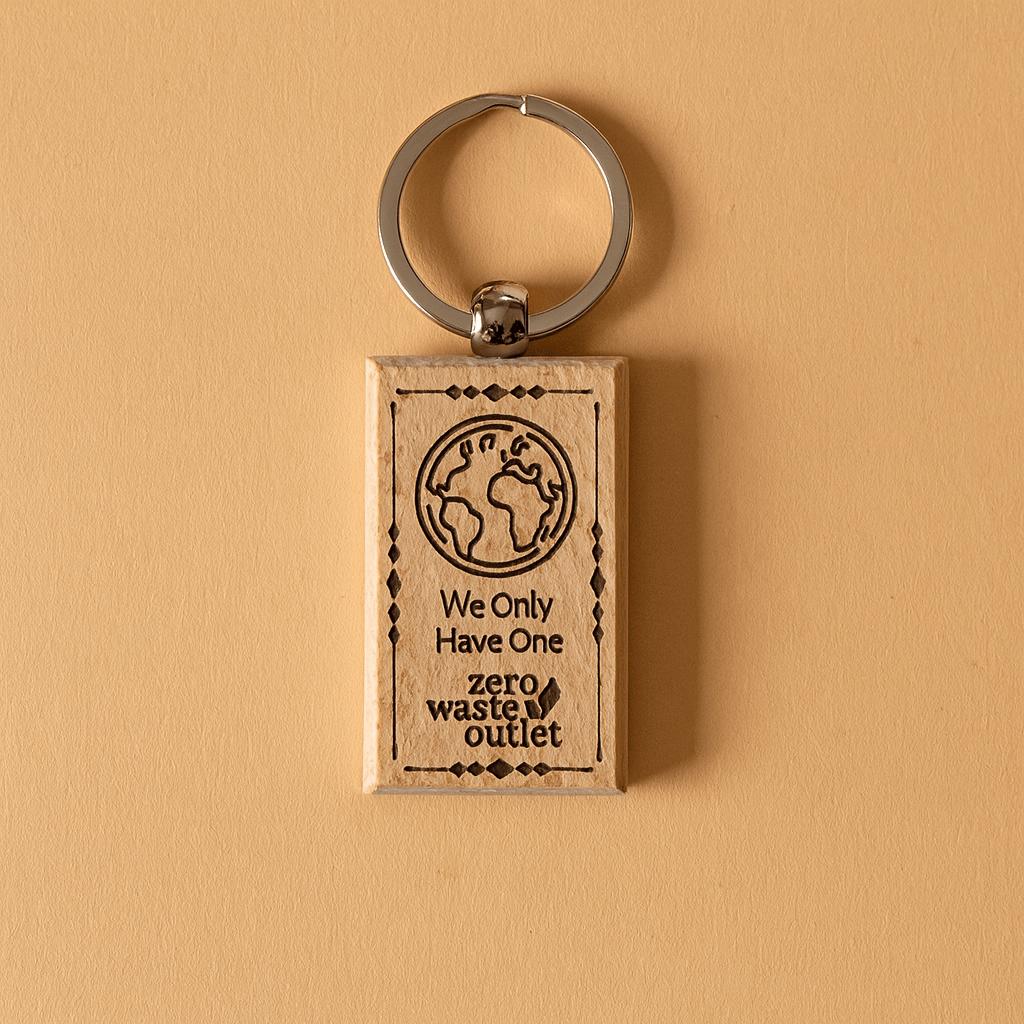 "Don't Forget Reusable Bags" Wooden Keychain - Zero Waste Outlet