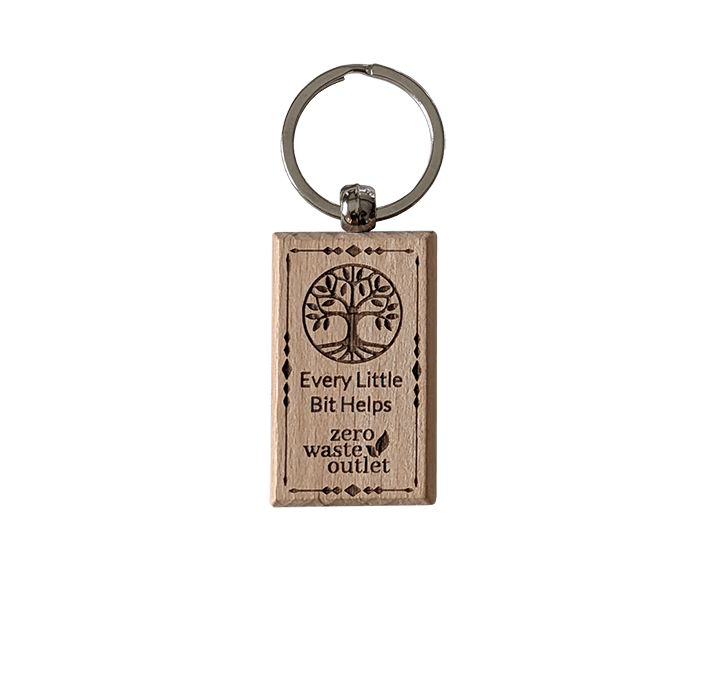 "Don't Forget Reusable Bags" Wooden Keychain - Zero Waste Outlet