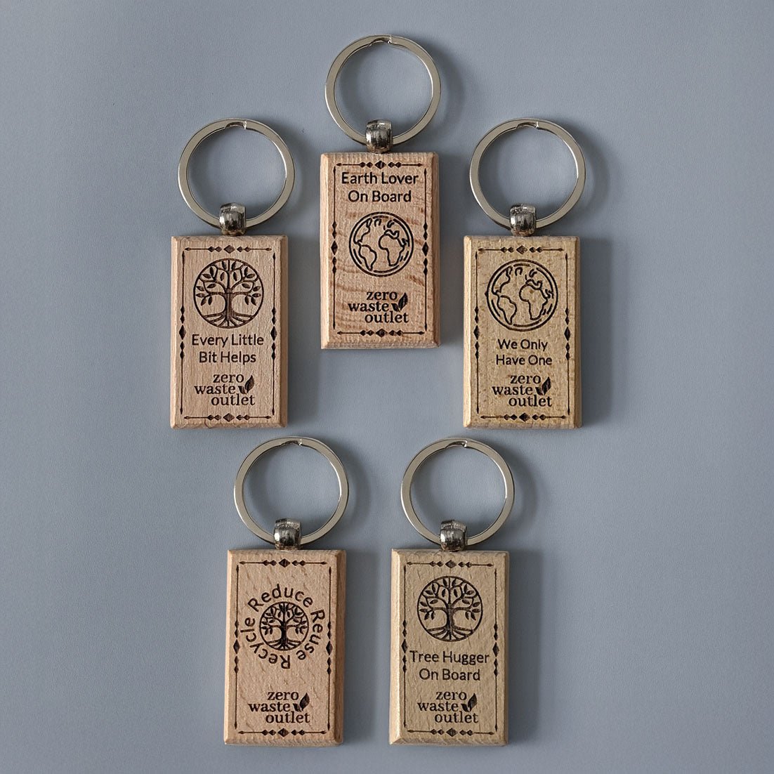 "Don't Forget Reusable Bags" Wooden Keychain - Zero Waste Outlet
