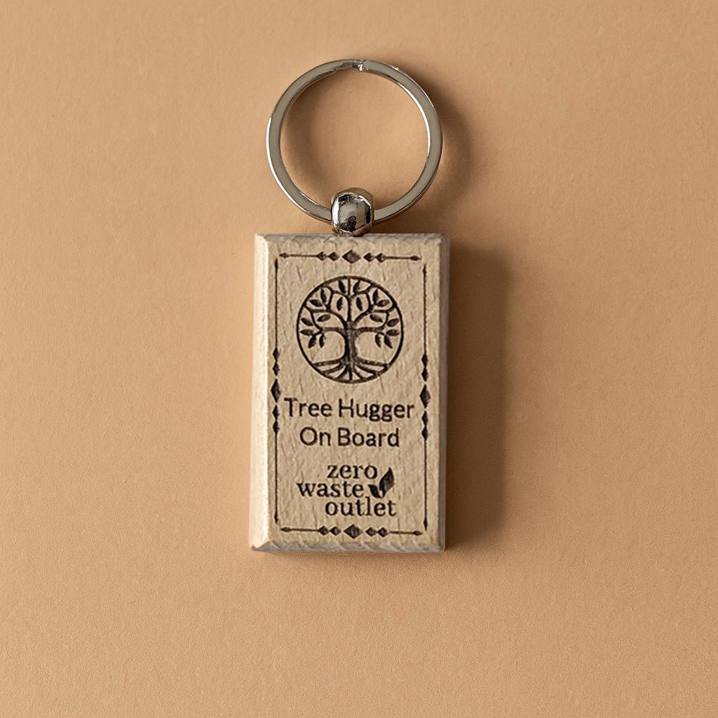 "Don't Forget Reusable Bags" Wooden Keychain - Zero Waste Outlet