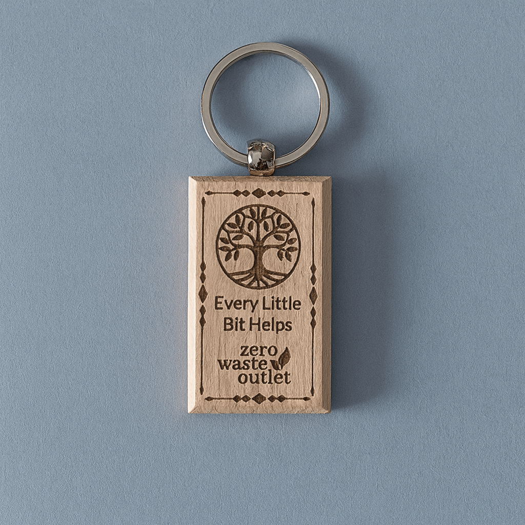 "Don't Forget Reusable Bags" Wooden Keychain - Zero Waste Outlet