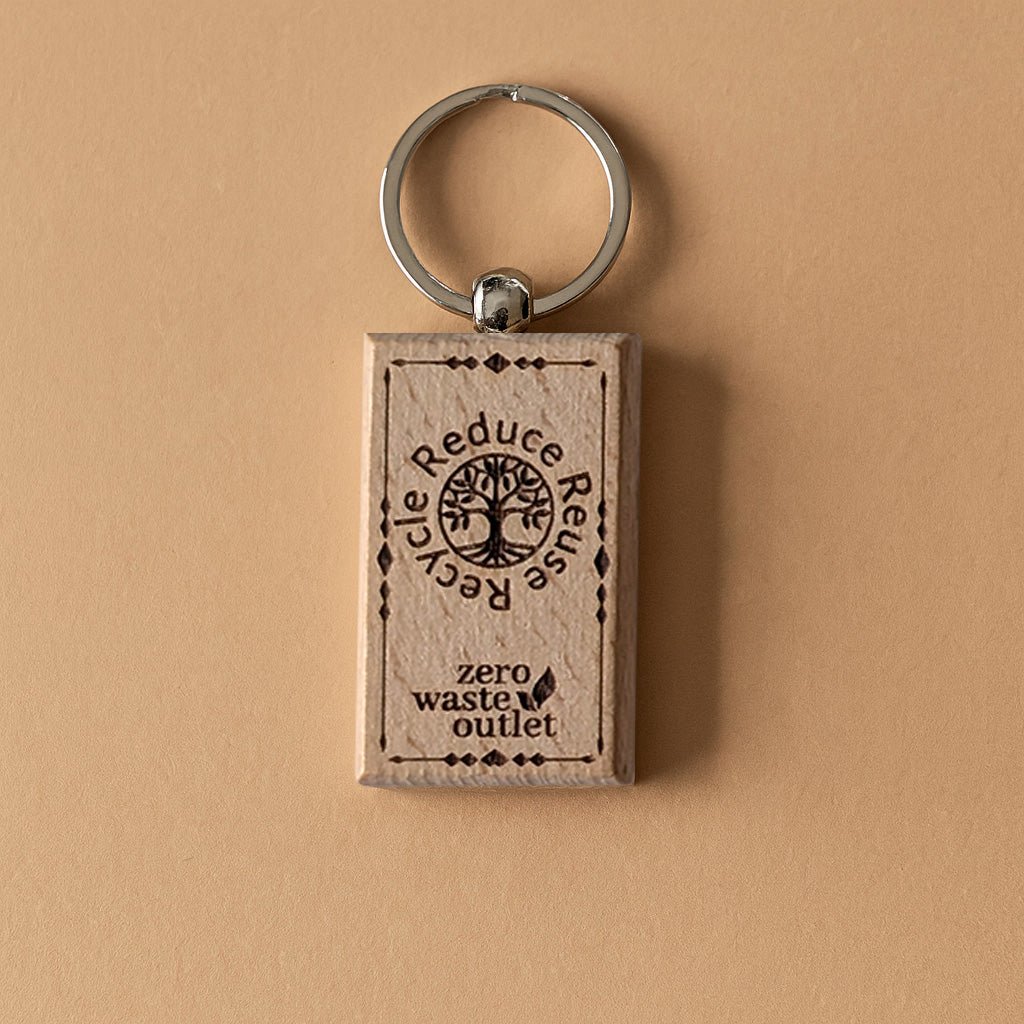 "Don't Forget Reusable Bags" Wooden Keychain - Zero Waste Outlet