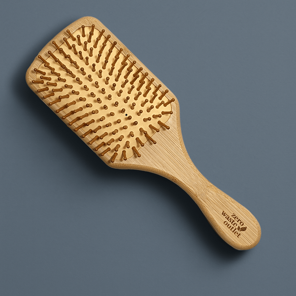 Large Paddle Style Bamboo Hairbrush - Zero Waste Outlet