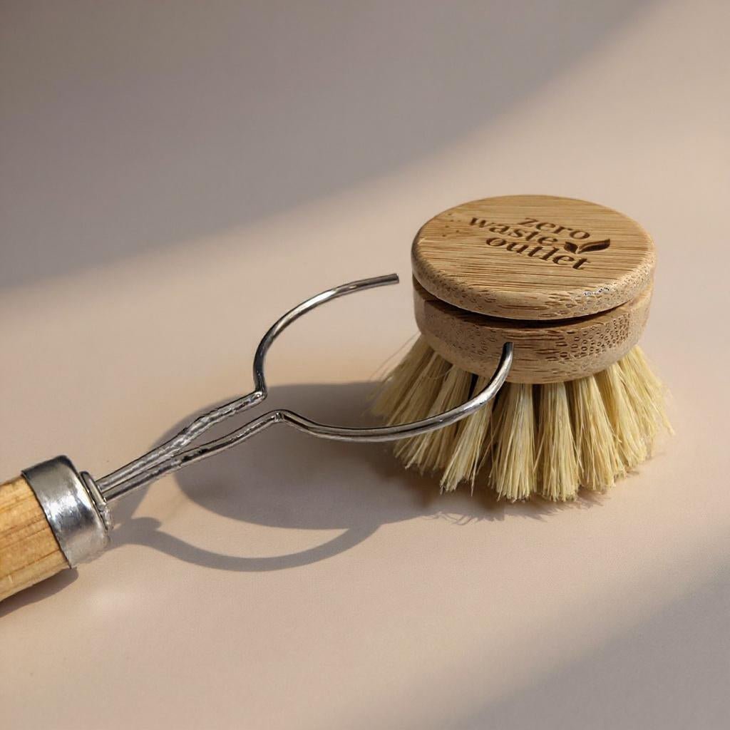 Long Handle Pot Brush With Replaceable Head - Zero Waste Outlet