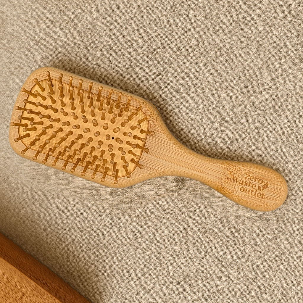 Mini Paddle Style Bamboo Hairbrush - Zero Waste Outlet