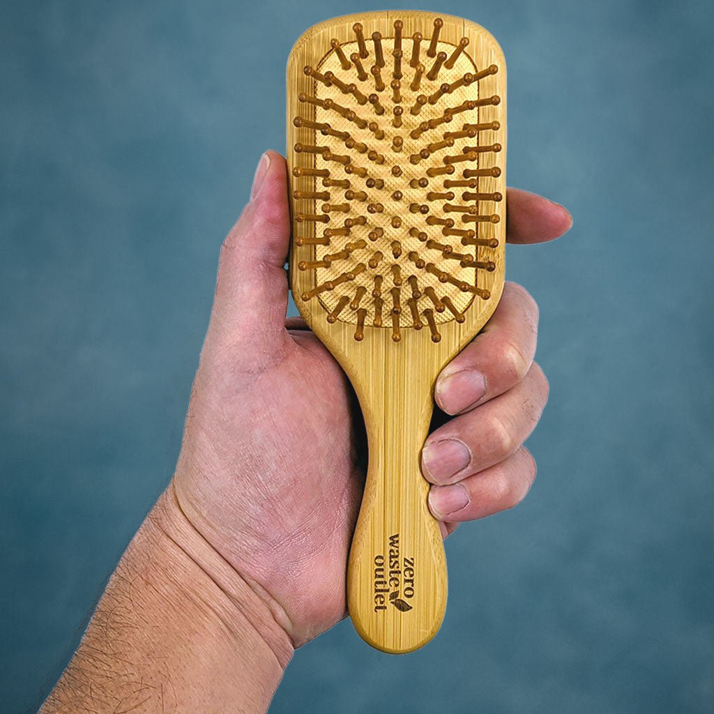 Mini Paddle Style Bamboo Hairbrush - Zero Waste Outlet