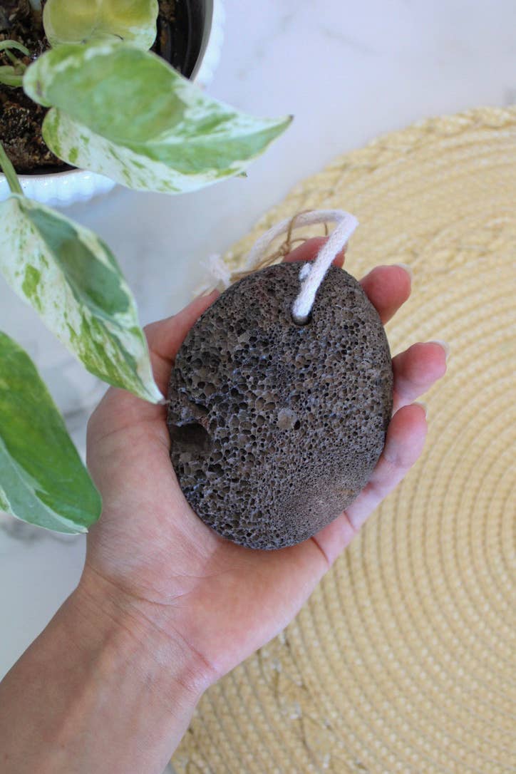 Natural Lava Pumice Stone for Feet - Plastic-Free with Cotton Loop - Zero Waste Outlet