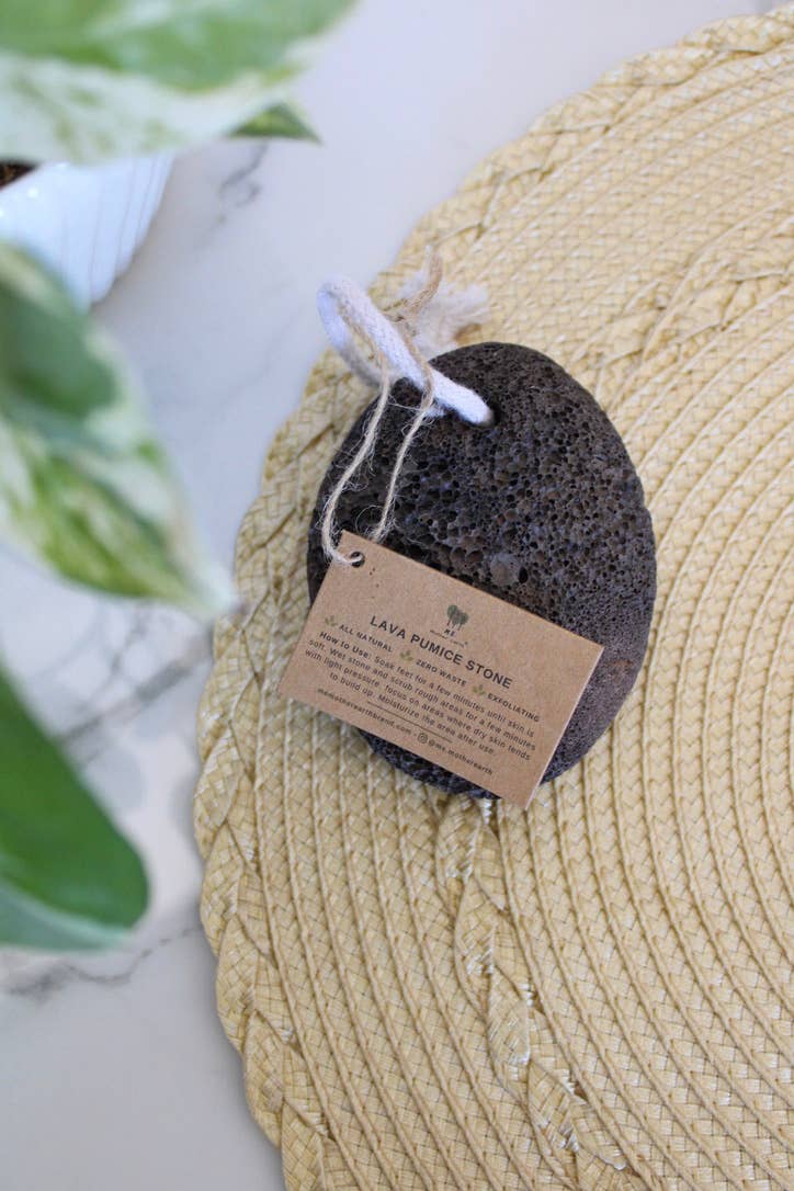 Natural Lava Pumice Stone for Feet - Plastic-Free with Cotton Loop - Zero Waste Outlet