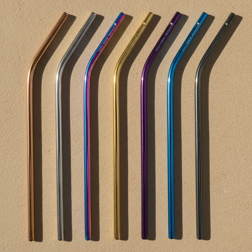 Reusable Metal Straws - Curved - Zero Waste Outlet