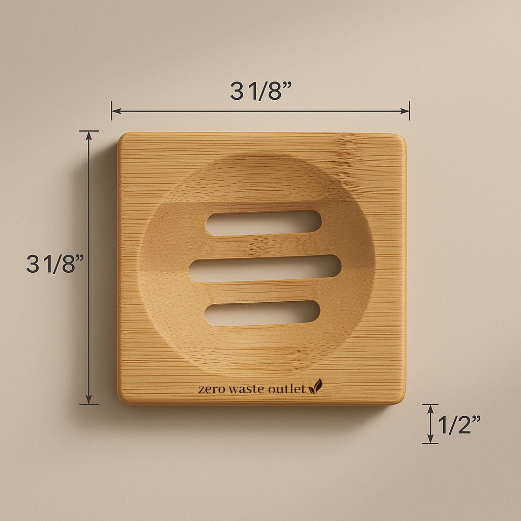 Small Square Bamboo Soap Dish - Zero Waste Outlet