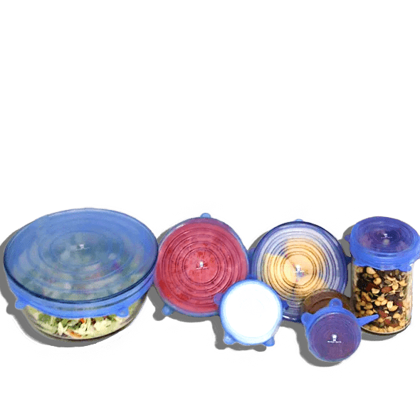 Stretchy Bowl Lids 6 Pack - Food - Safe Silicone - Zero Waste Outlet