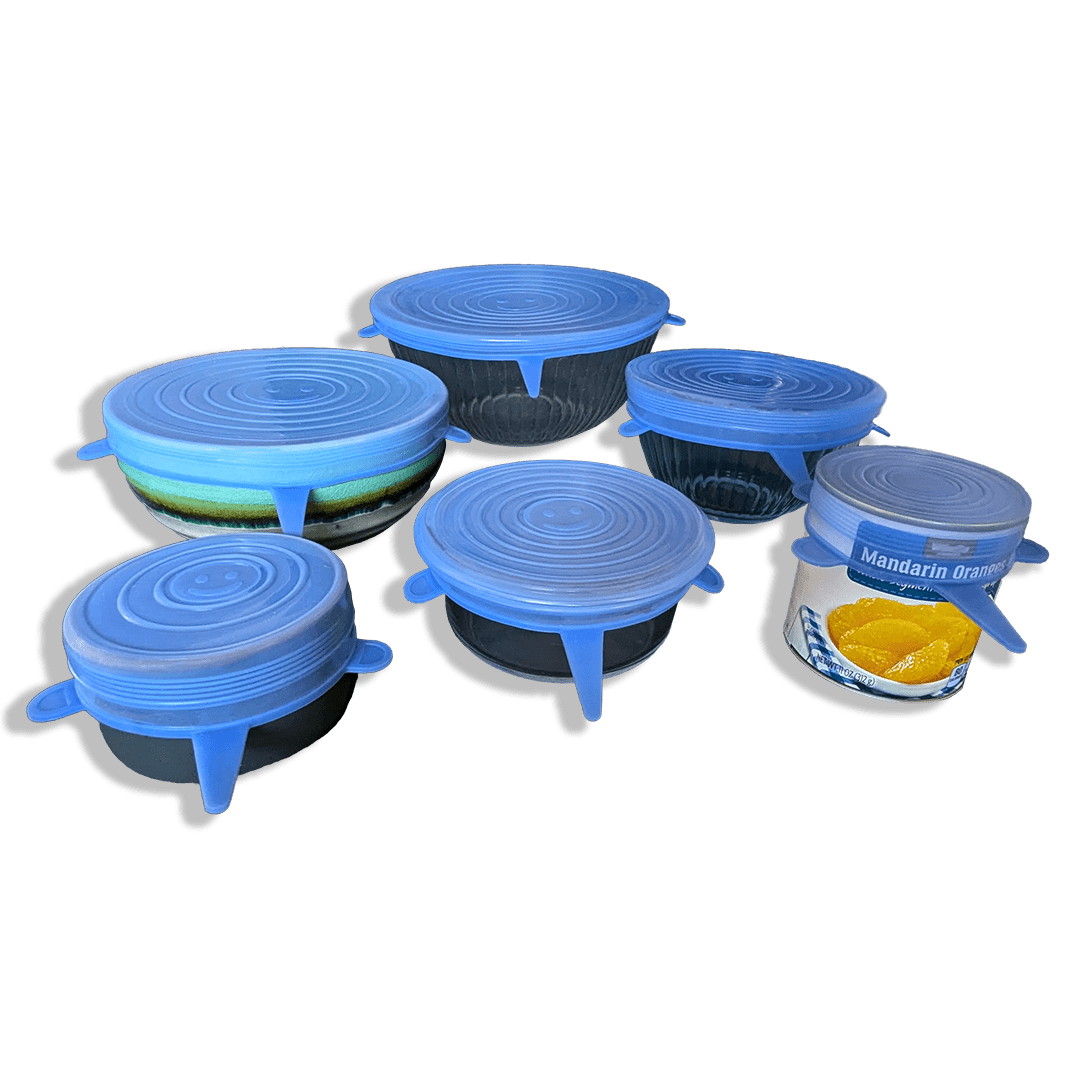 Stretchy Bowl Lids 6 Pack - Food - Safe Silicone - Zero Waste Outlet