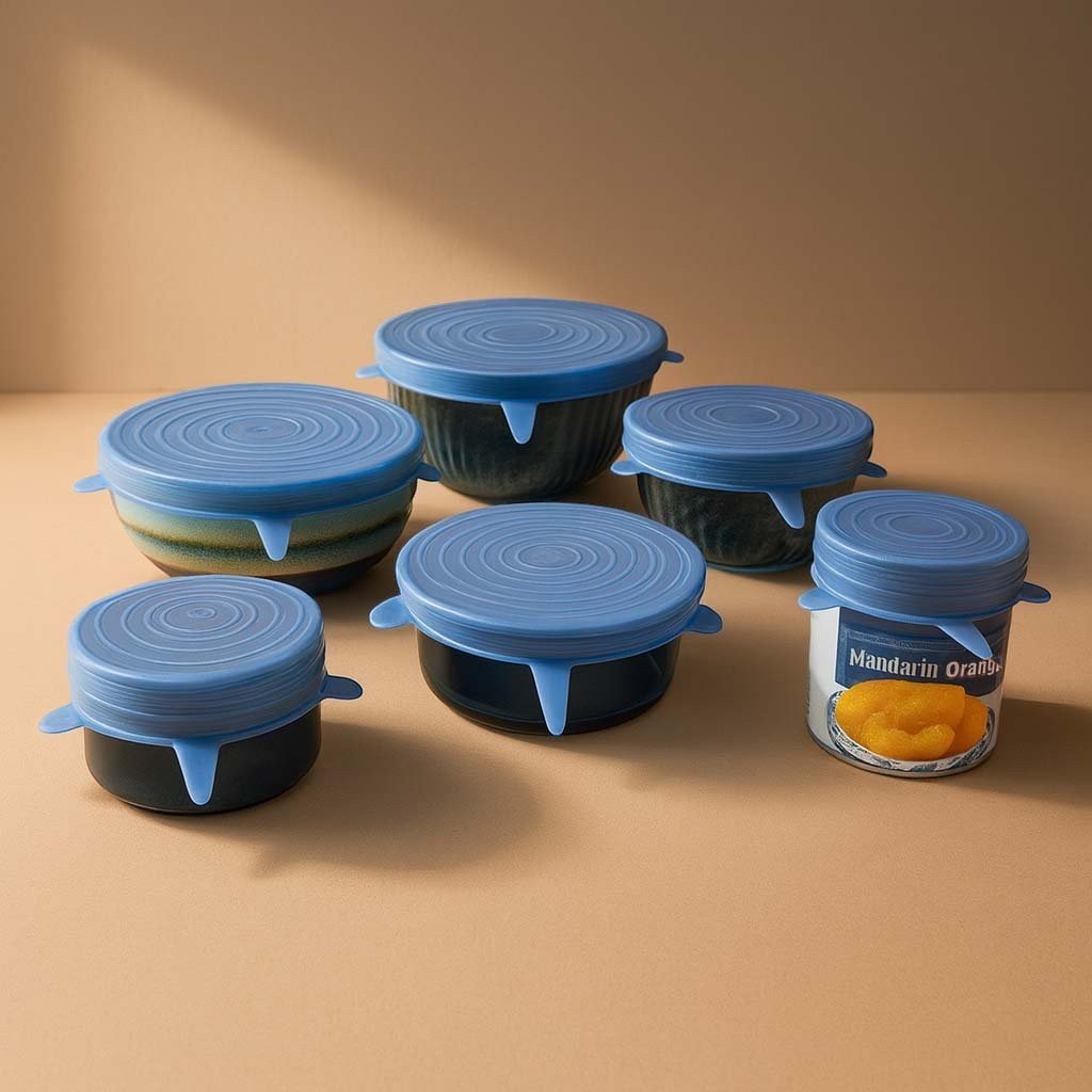 Stretchy Bowl Lids 6 Pack - Food-Safe Silicone - Zero Waste Outlet