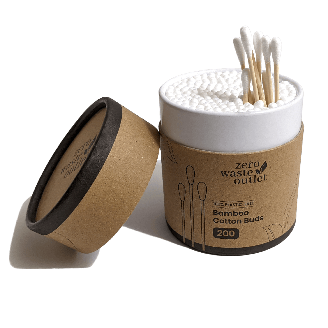 Biodegradable Swabs 200 pk -Bamboo &amp; Cotton Tips - Zero Waste Outlet