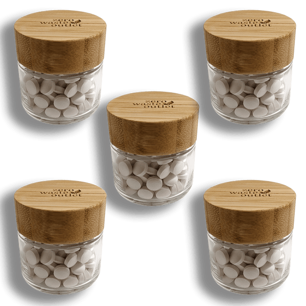 Glass & Bamboo Jar For Tooth Tabs - Holds 125 Tabs - 2-Month Supply – Zero  Waste Outlet
