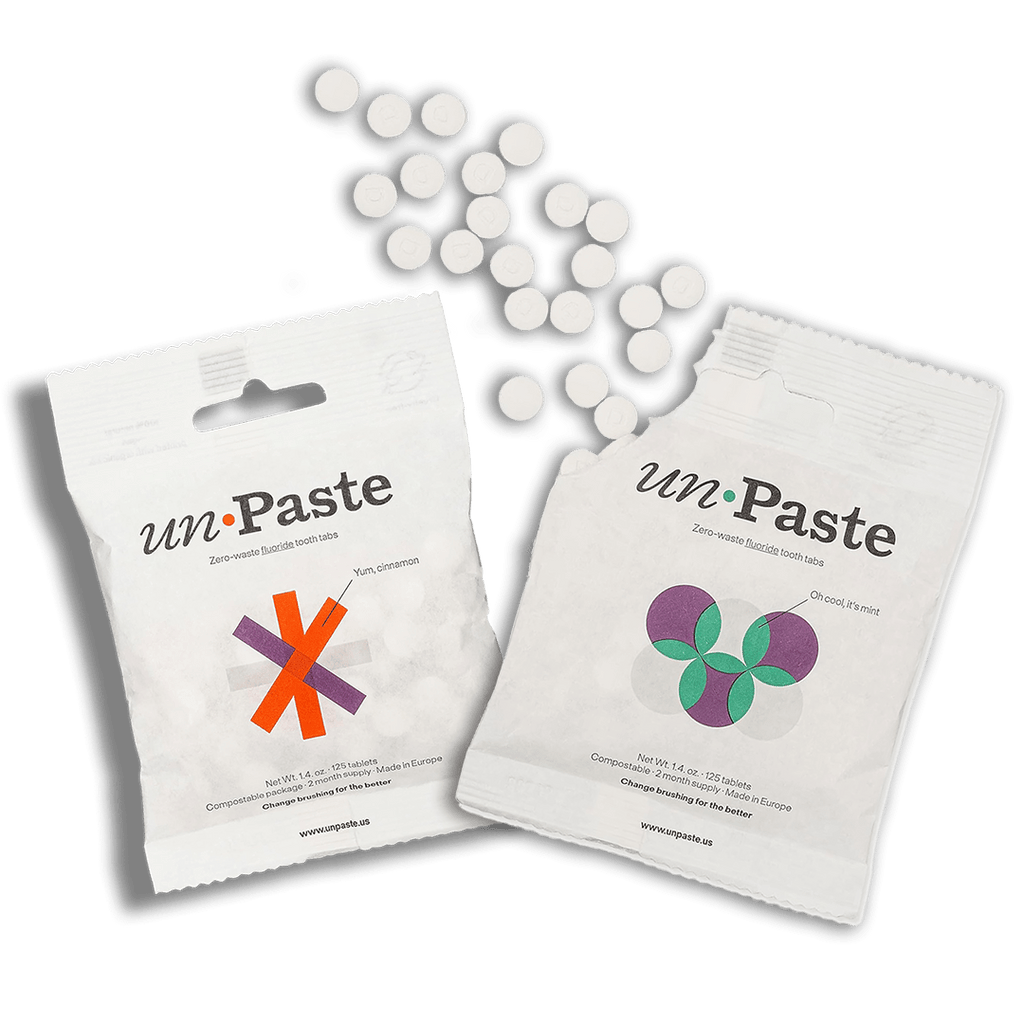 Unpaste Tooth Tabs - With FLUORIDE - Vegan - CINNAMON or MINT Flavor ...